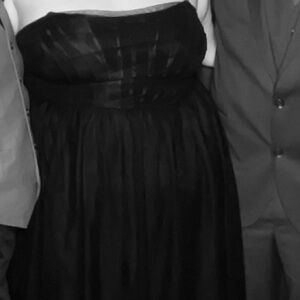 Black Strapless Ruched Prom Gown